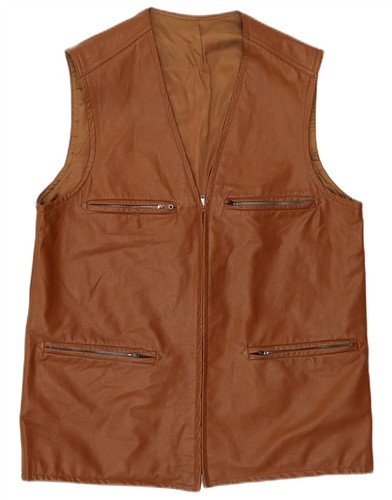 Vintage mens leather - mens, gilet
