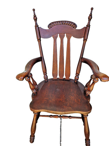 Antique american oak highback - oak,