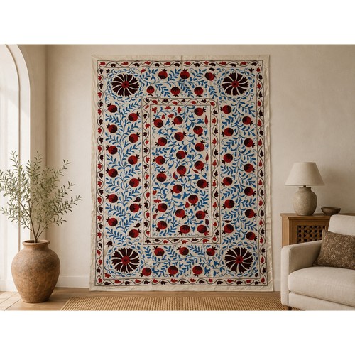 Vintage uzbek suzani hand - uzbek,