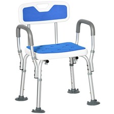 HOMCOM EVA Padded Shower Chair,Height Adjustable,4 Suction Foot Pads,(10)