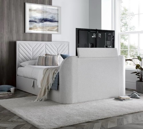 Upholstered bed with - upholstered, tv
