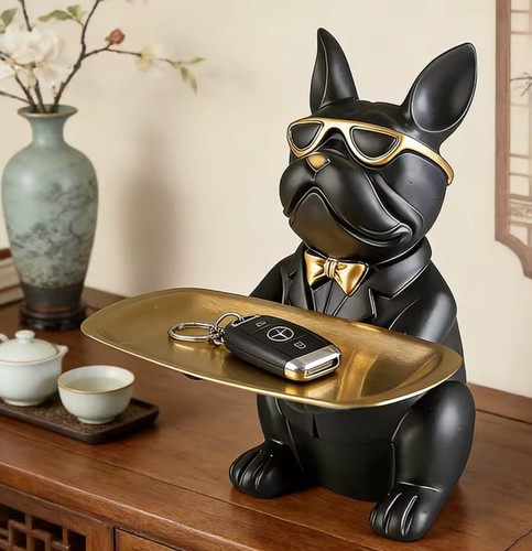 Bulldog storage tray ornament - bulldog,