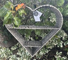 New woven raffia heart - new,