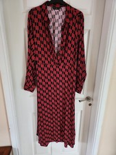 Lovely Black And Red Shirtwaister Dress  Size 14