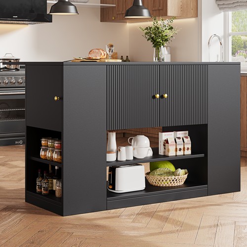 Black kitchen island with - black,
