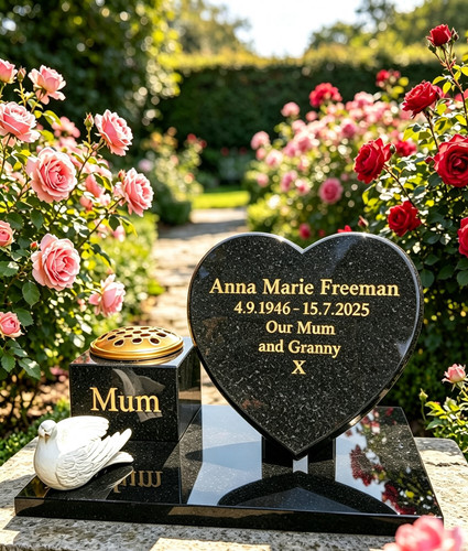 Memorial heart grave marker - memorial,