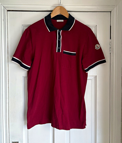 Moncler burgundy polo shirt - polo, m