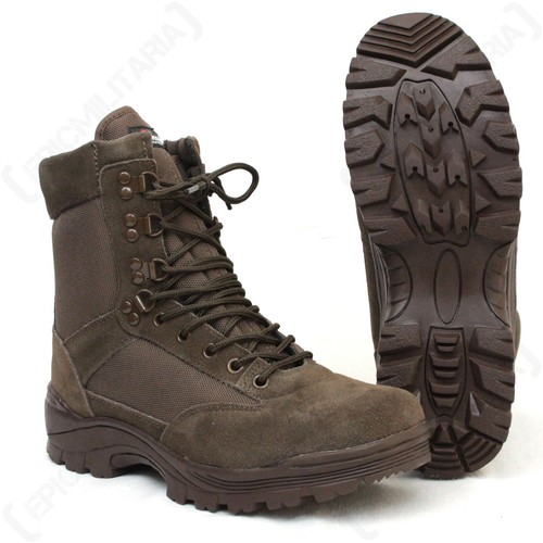 Brown tactical army boot - brown,
