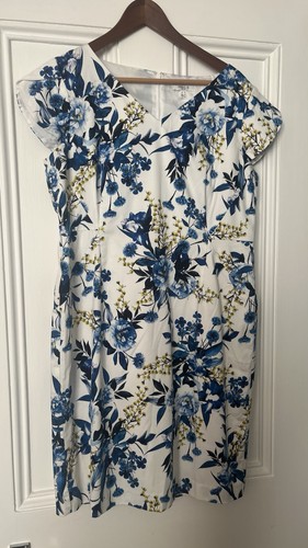 Petite précis dress - 16, blue