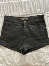 Topshop MOTO Leather Look Short Shorts Size W26