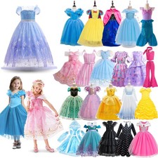 Girls Princess Dress Cinderella Rapunzel Frozen Elsa Anna Party Birthday Costume