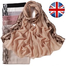 Chiffon Long Scarf Lace Edge