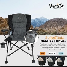 Vesuvius Folding Outdoor Chair with Heated Seat and Back - Vanilla Leisure