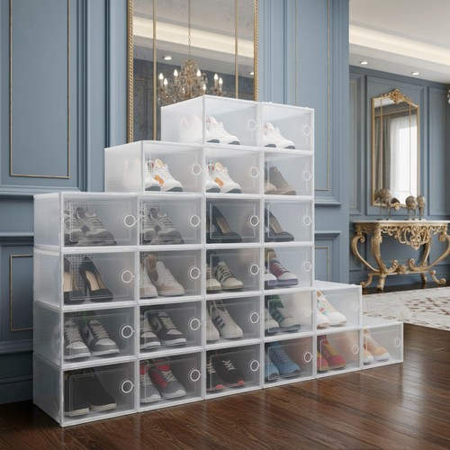 12x white plastic shoe - 12x,