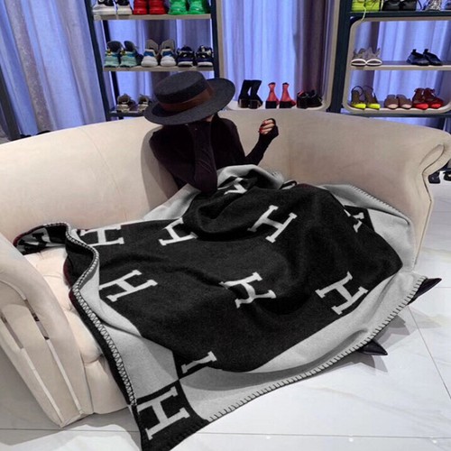 Wool cashmere plaid blanket - wool,