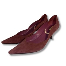 Prada Suede Kitten Heel Court