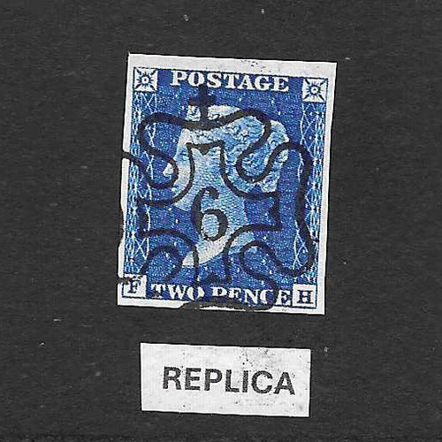 1840 blue number - gb:, 2d