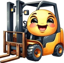 Colour Forklift Truck Wall Art
