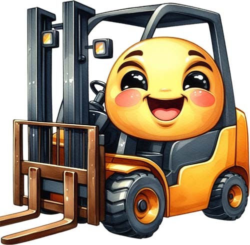 Colour forklift truck - colour, wall
