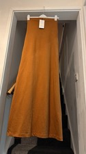 Zara burnt orange heavy cotton strapless maxi dress Size S/8