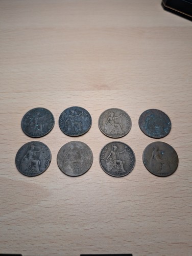 George half penny coins - half,
