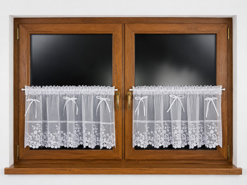 White embroidered voile - white,