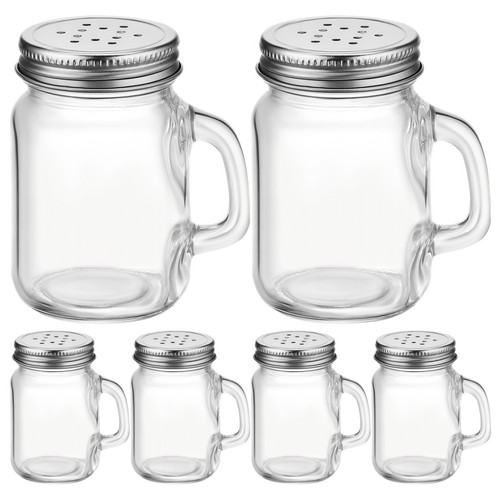 6pcs mini glass mason - jar, salt