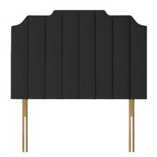 Panel Beds Headboard Fluted Plush Velvet 24" High Bed Head Single Double KingSiz