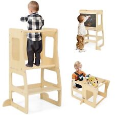 Toddlers 3-in-1 Foldable Kitchen Standing Tower Montessori Toddler Step Stool