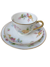 VINTAGE JOHANN HAVILAND BAVARIA FLORAL CHINA TRIO TEA SET PATTERN 2839-29 VGC