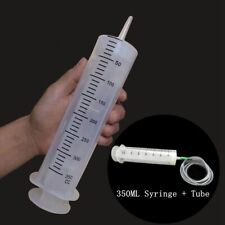 350ML Large Big Plastic Nutrient Disposable Measuring Hydroponic Syringe + Tube