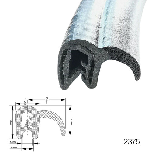 Finned car rubber edge trim - edge,