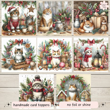 8 x Christmas Cat Card Toppers