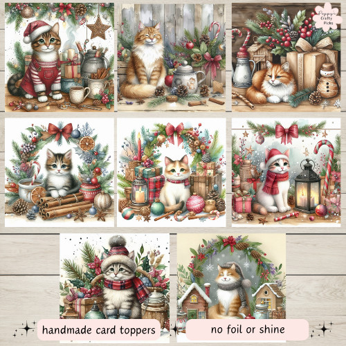 Christmas cat card toppers - 8,