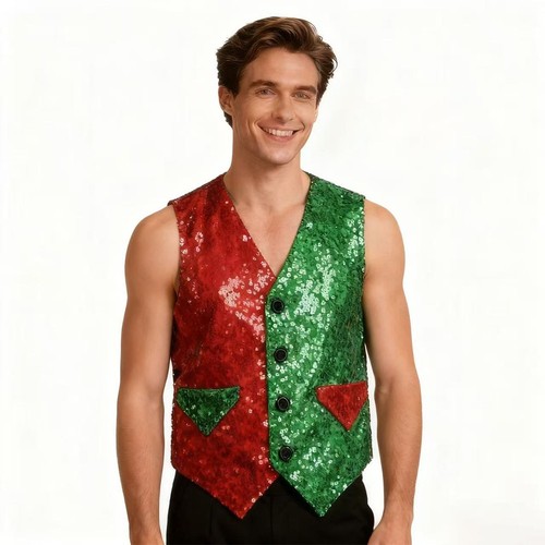 Mens christmas waistcoat slim - mens,