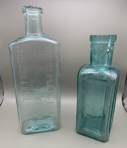 Vintage embossed glass - 2x,