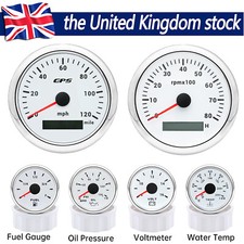 6 Gauge Set 85mm GPS Speedometer 120 MPH Waterproof for Marine Boat Car Truck UK