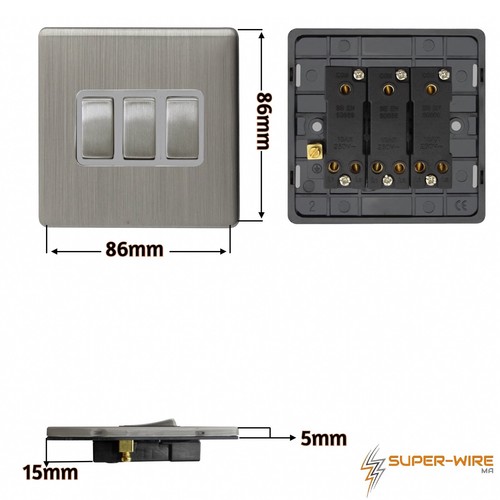 Brushed steel switches - brushed,