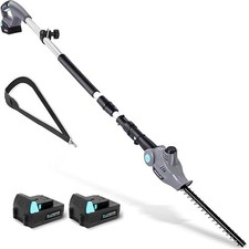 BlueMars Cordless Telescopic Pole Hedge Trimmer 2x 2.0Ah Battery,Adjustable Head