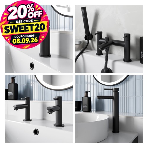 Bathroom taps matt - bathroom, black