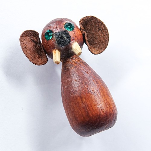 Vintage danish wooden mouse - vintage,