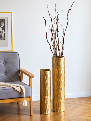Gold metal floor - vases, tall