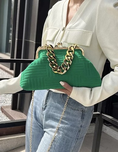 Elegant green square bag - square, solid