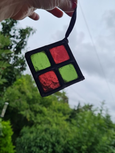 Colourful old leaded stained - old,