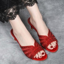 Women Diamante Slip-On Kitten
