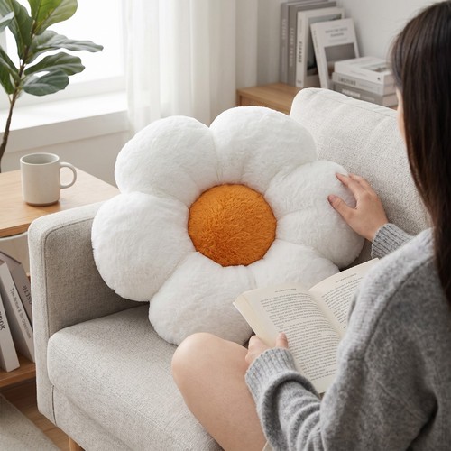 White flower shaped - shaped, throw