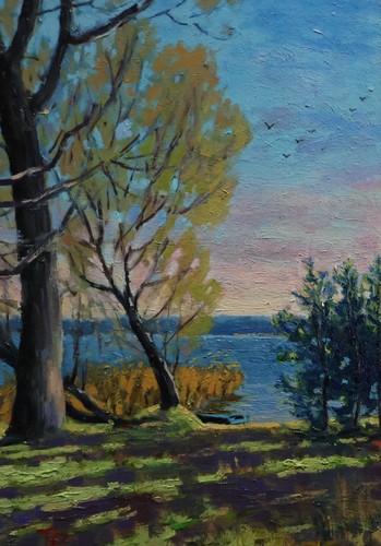 River landscape with - river,