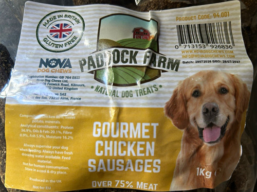 Chicken sausage dog treats - dog,