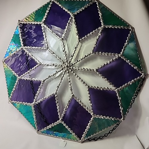 Hexagon hanging stained glass - hexagon,
