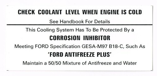 Coolant label - , (gesa-m97